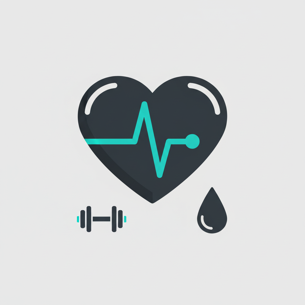 Heart with pulse line illustration representing healthy habits