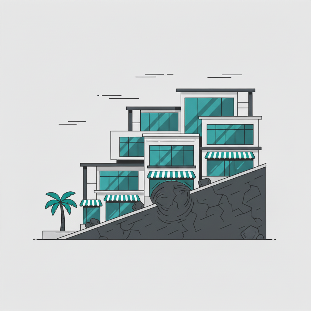 Illustration of commercial buildings